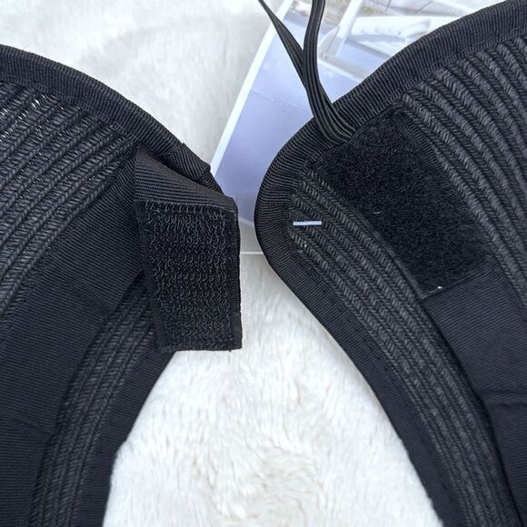 Astor Place Black Woven Packable UPF 50+ Travel Visor Brim Hat NEW - Picture 8 of 12